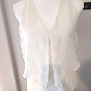 Zara Sleeveless Cream Blouse M